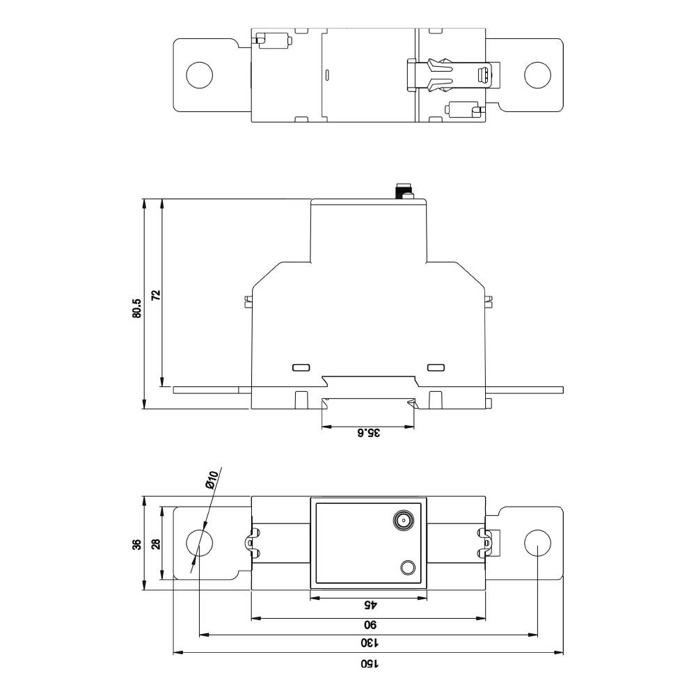 B+G E-Tech DCM200-1 digitaler Gleichstromzähler 200A 40-400V Hutschiene Shunt RS485 DLT645 Stromzähler