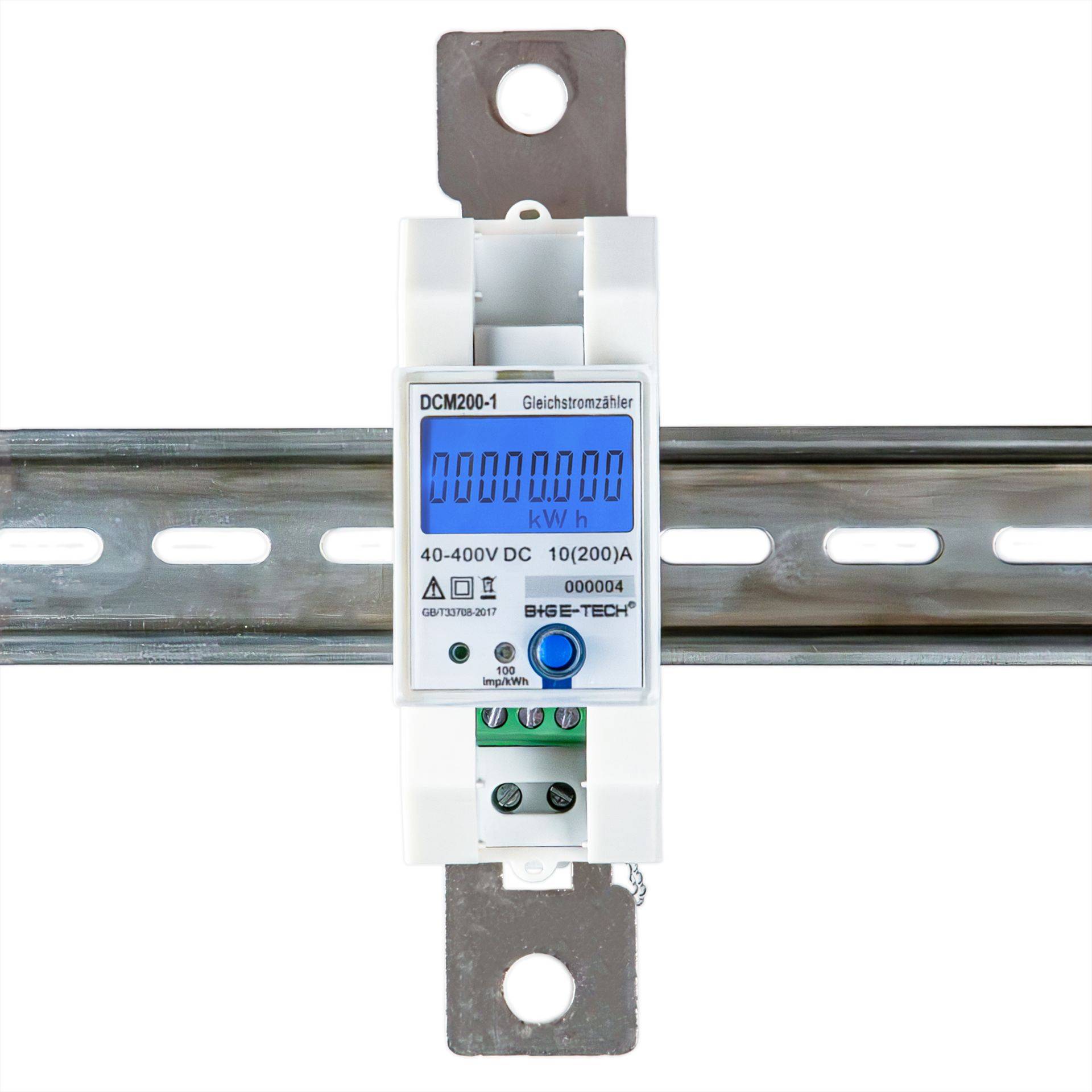 B+G E-Tech DCM200-1 digitaler Gleichstromzähler 200A 40-400V Hutschiene Shunt RS485 DLT645 Stromzähler