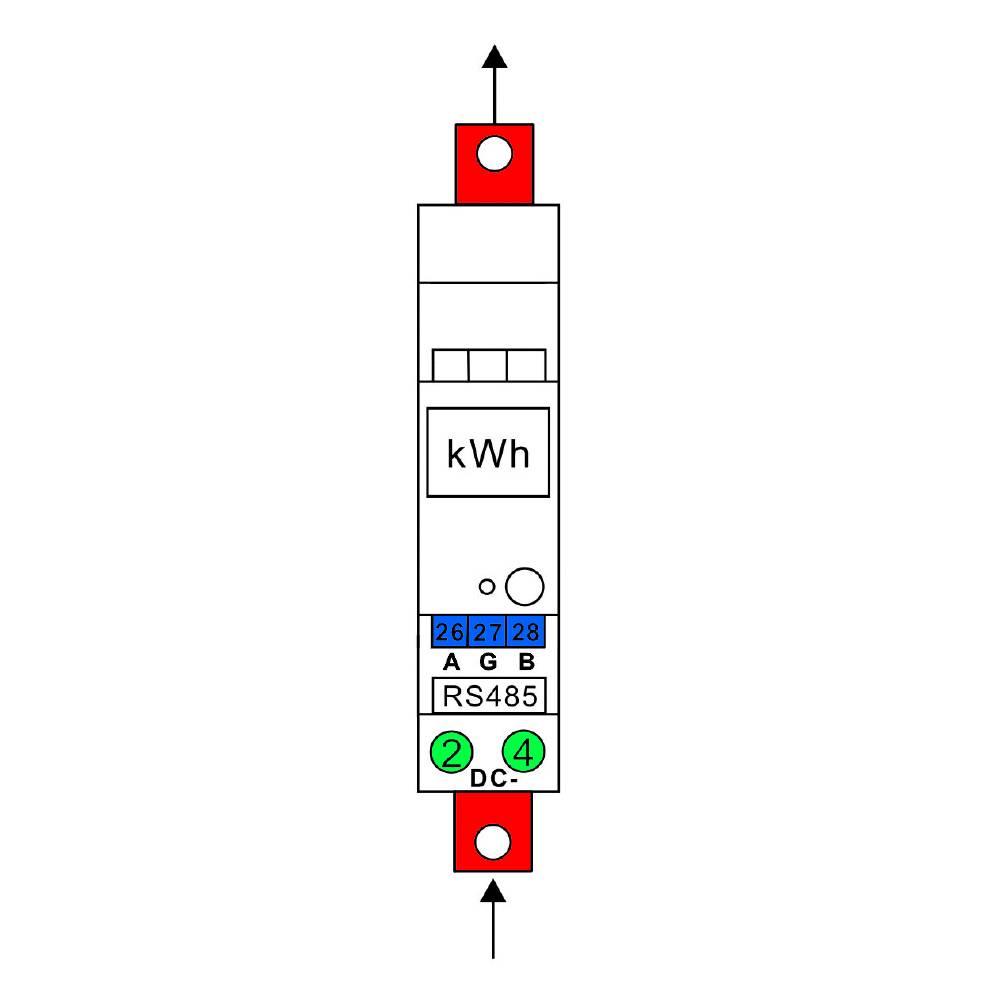 B+G E-Tech DCM200-1 digitaler Gleichstromzähler 200A 40-400V Hutschiene Shunt RS485 DLT645 Stromzähler