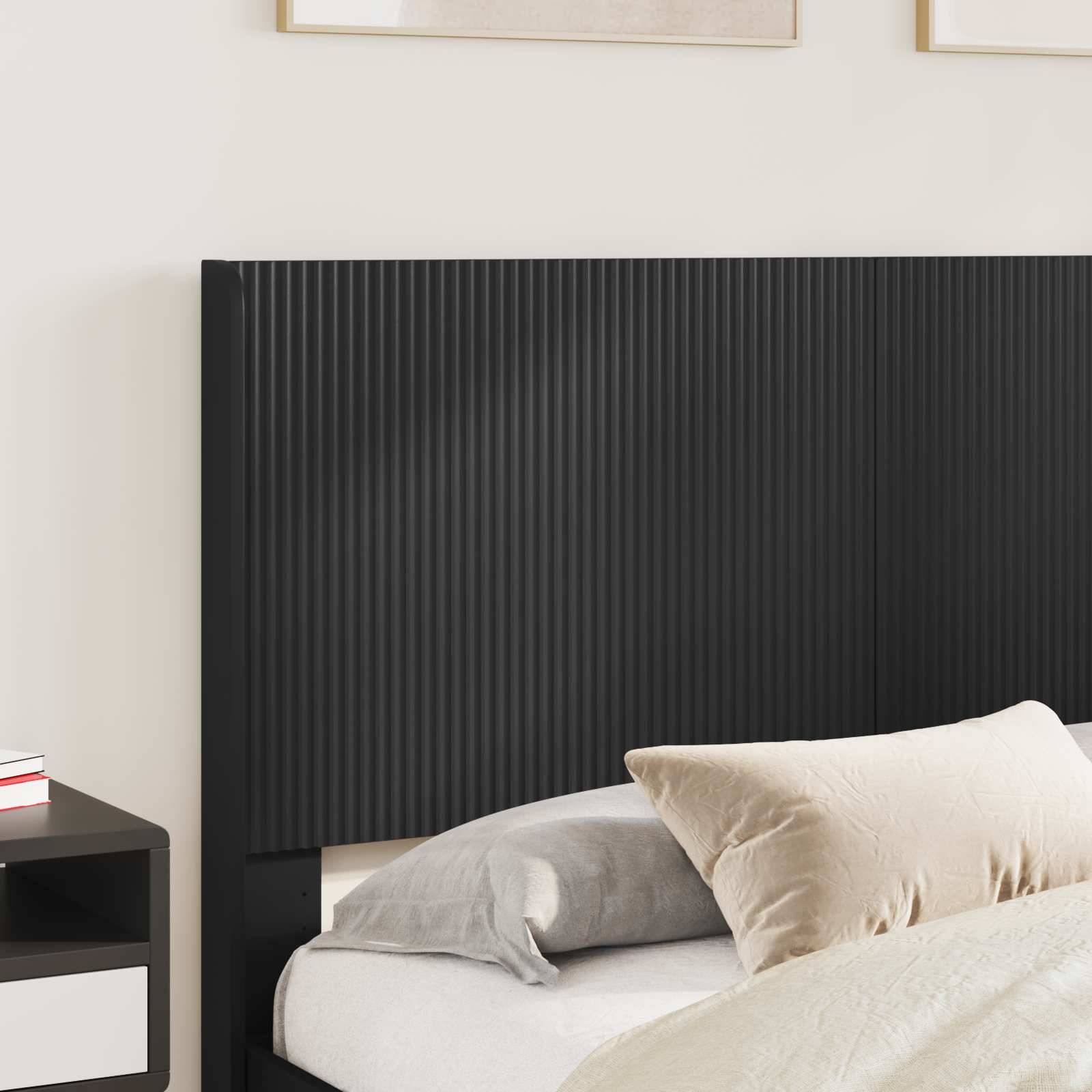vidaXL Bettgestell mit Stauraum und Kopfteil Schwarz 150 x 200 cm