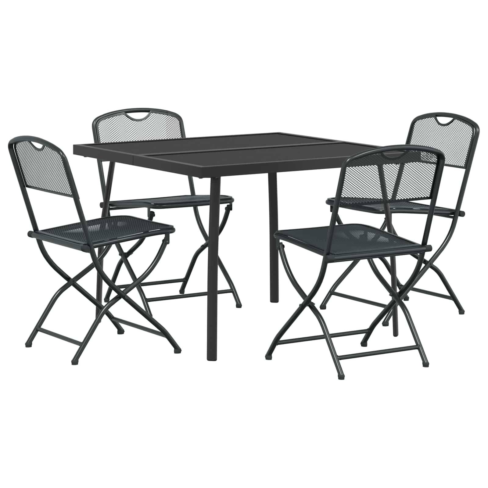 vidaXL Gartenmöbel Set 5 pcs Anthrazit Eisen und Stahl