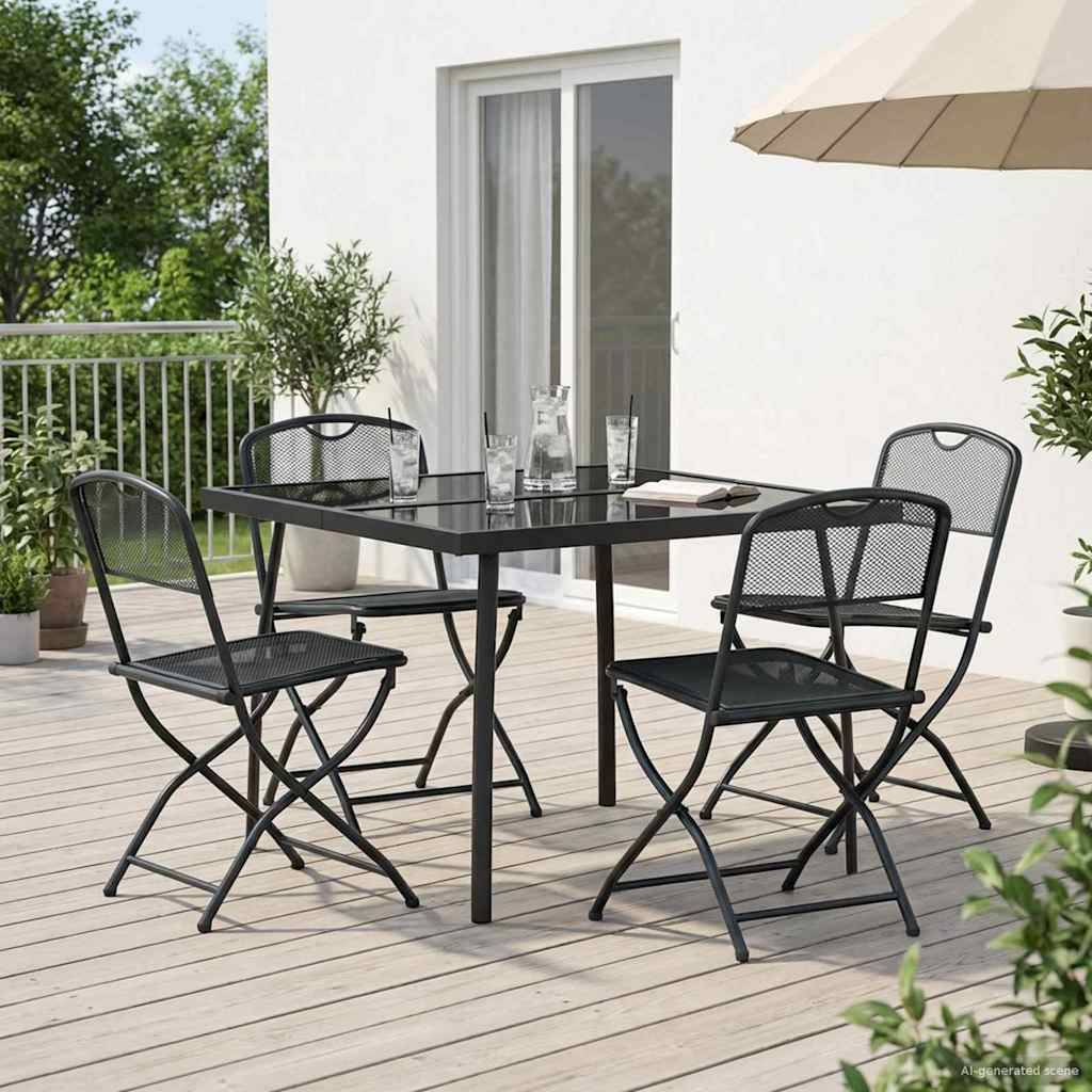 vidaXL Gartenmöbel Set 5 pcs Anthrazit Eisen und Stahl