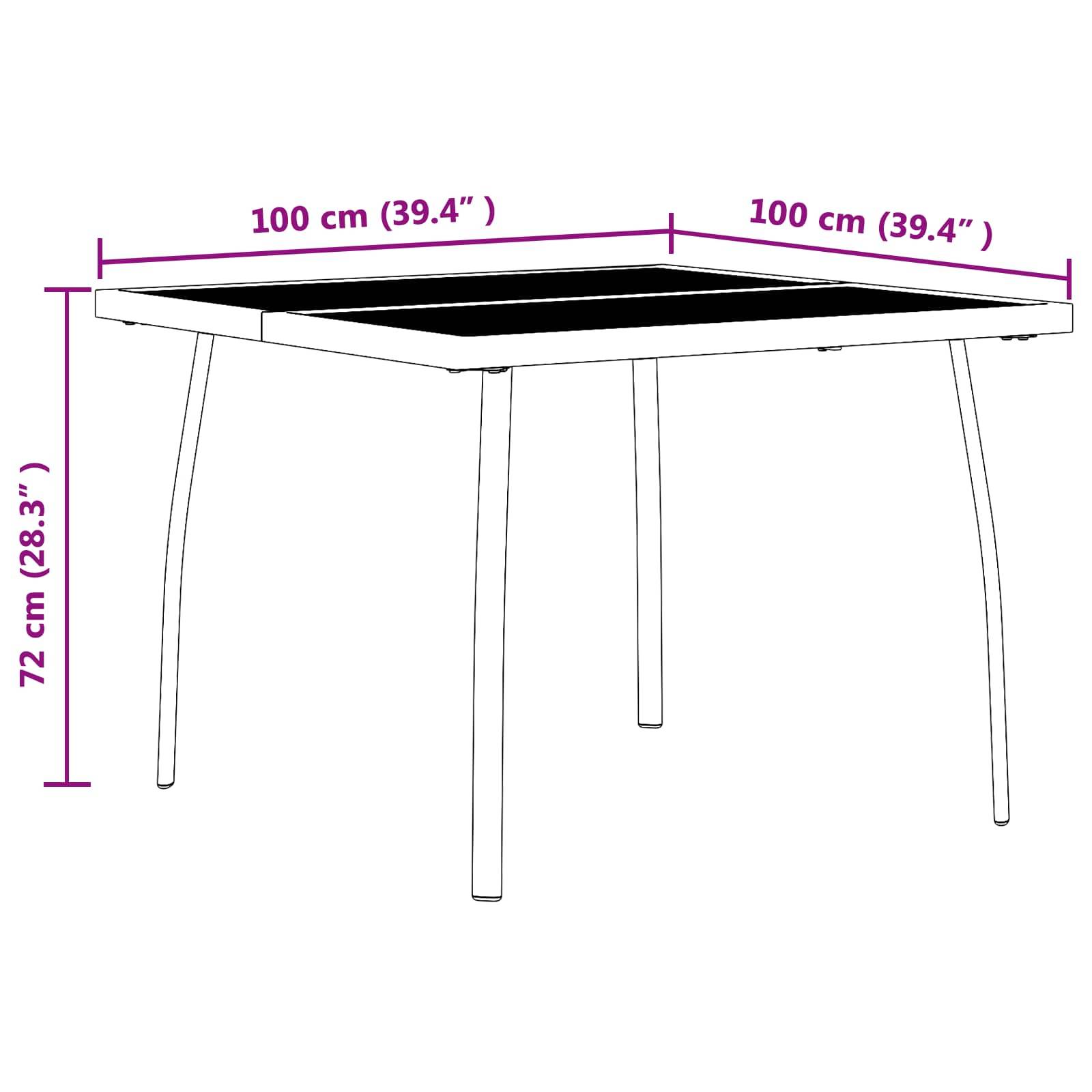 vidaXL Gartenmöbel Set 5 pcs Anthrazit Eisen und Stahl