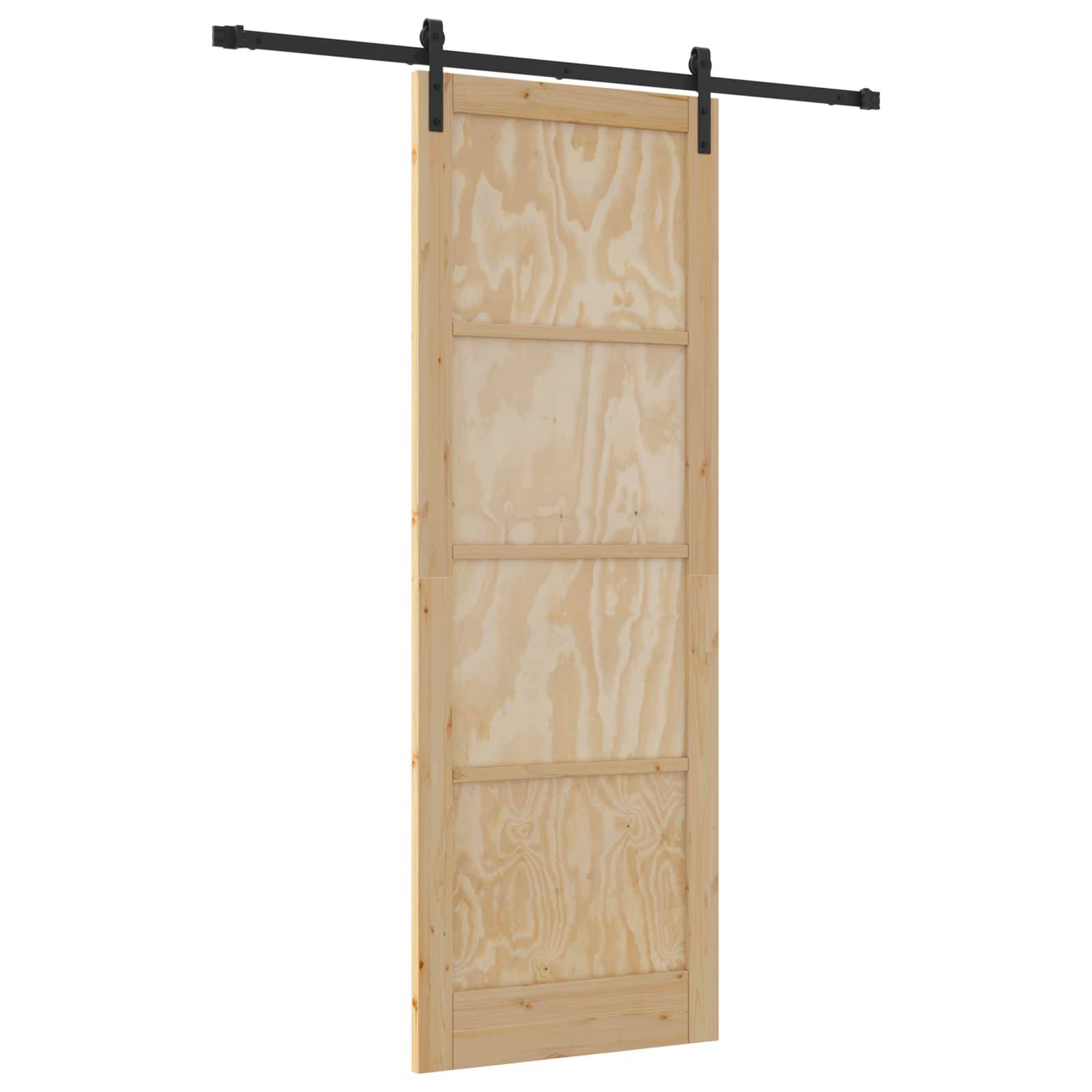 vidaXL Schiebetür Natürlich und Schwarz 83 x 232 cm