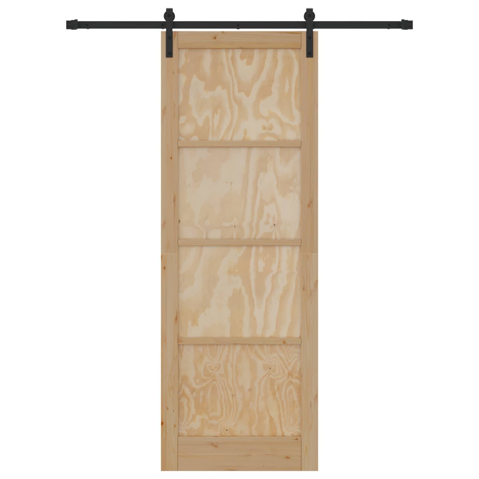 vidaXL Schiebetür Natürlich und Schwarz 83 x 232 cm