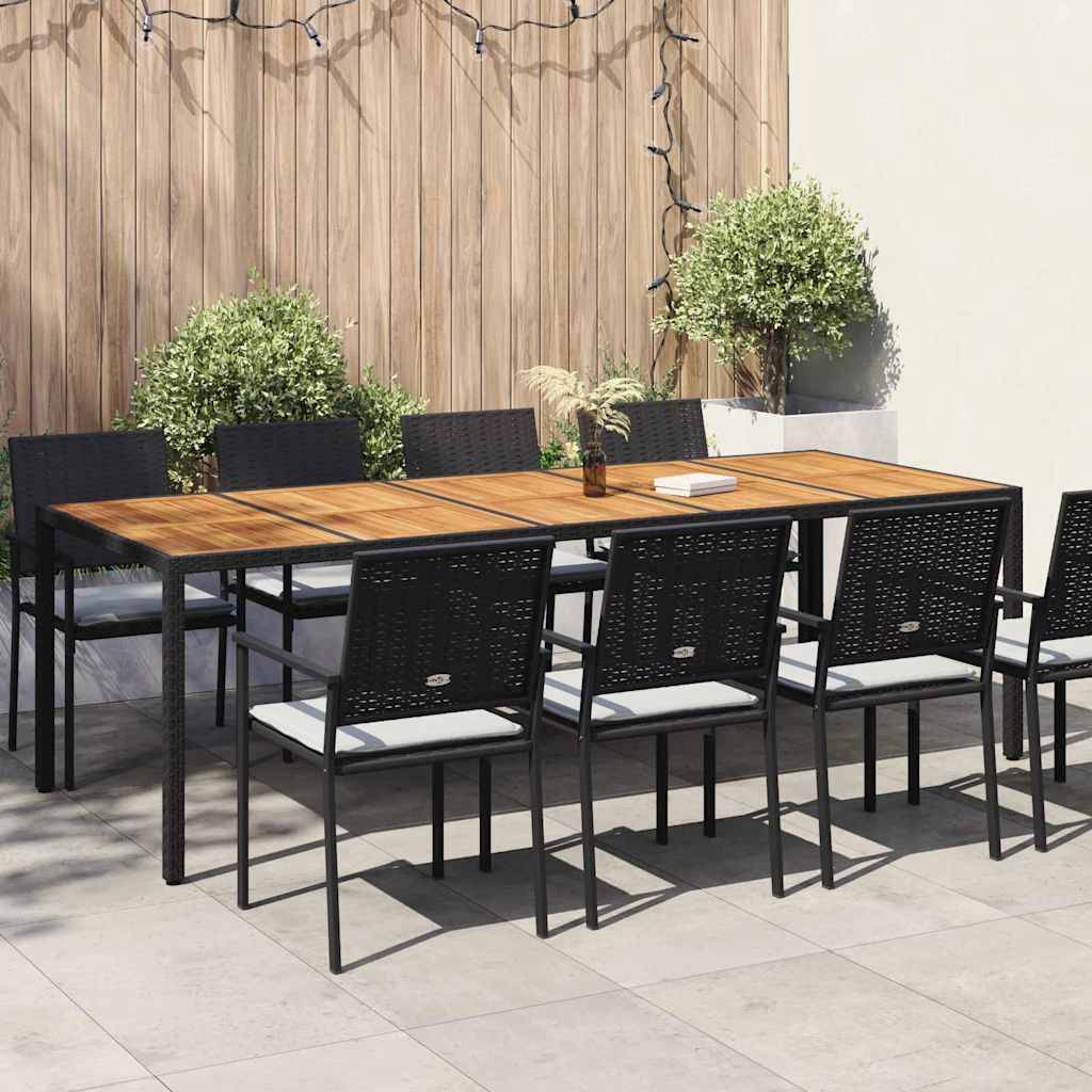 vidaXL Gartentisch Schwarz 250 x 100 x 75 cm Poly-Rattan