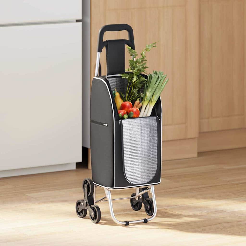 vidaXL Einkaufswagen Schwarz 39,5 x 33 x 93 cm Oxford-stoff