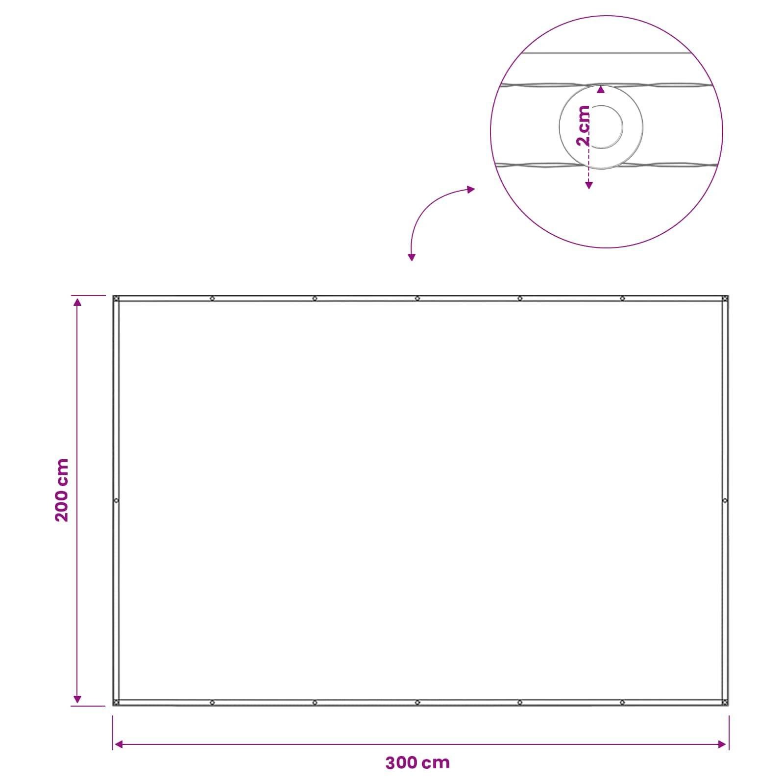 vidaXL Balkon Sichtschutz 200 x 300 cm Stoff mit PU-Beschichtung