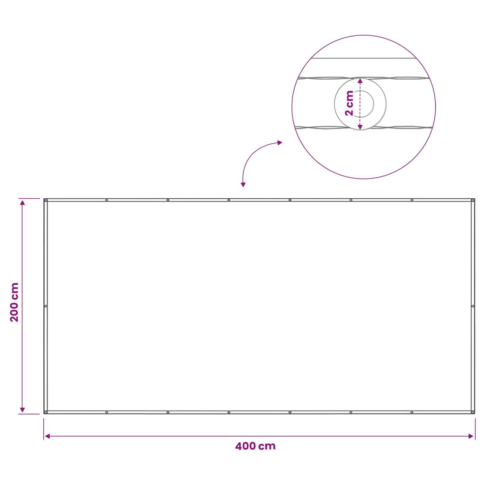vidaXL Balkon Sichtschutz 200 x 400 cm Stoff mit PU-Beschichtung