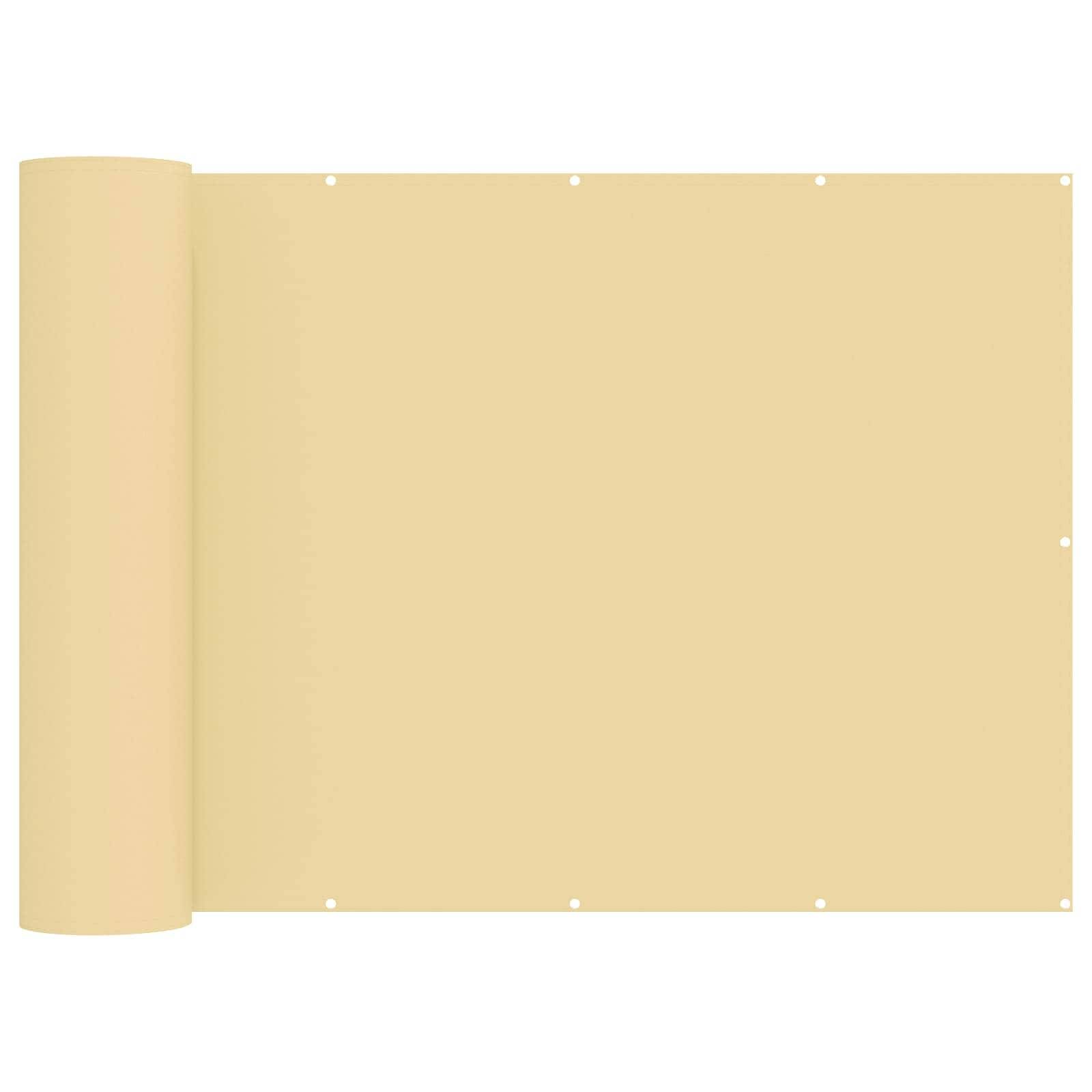 vidaXL Balkon Sichtschutz 1,2 x 15 m Stoff mit PU-Beschichtung Beige