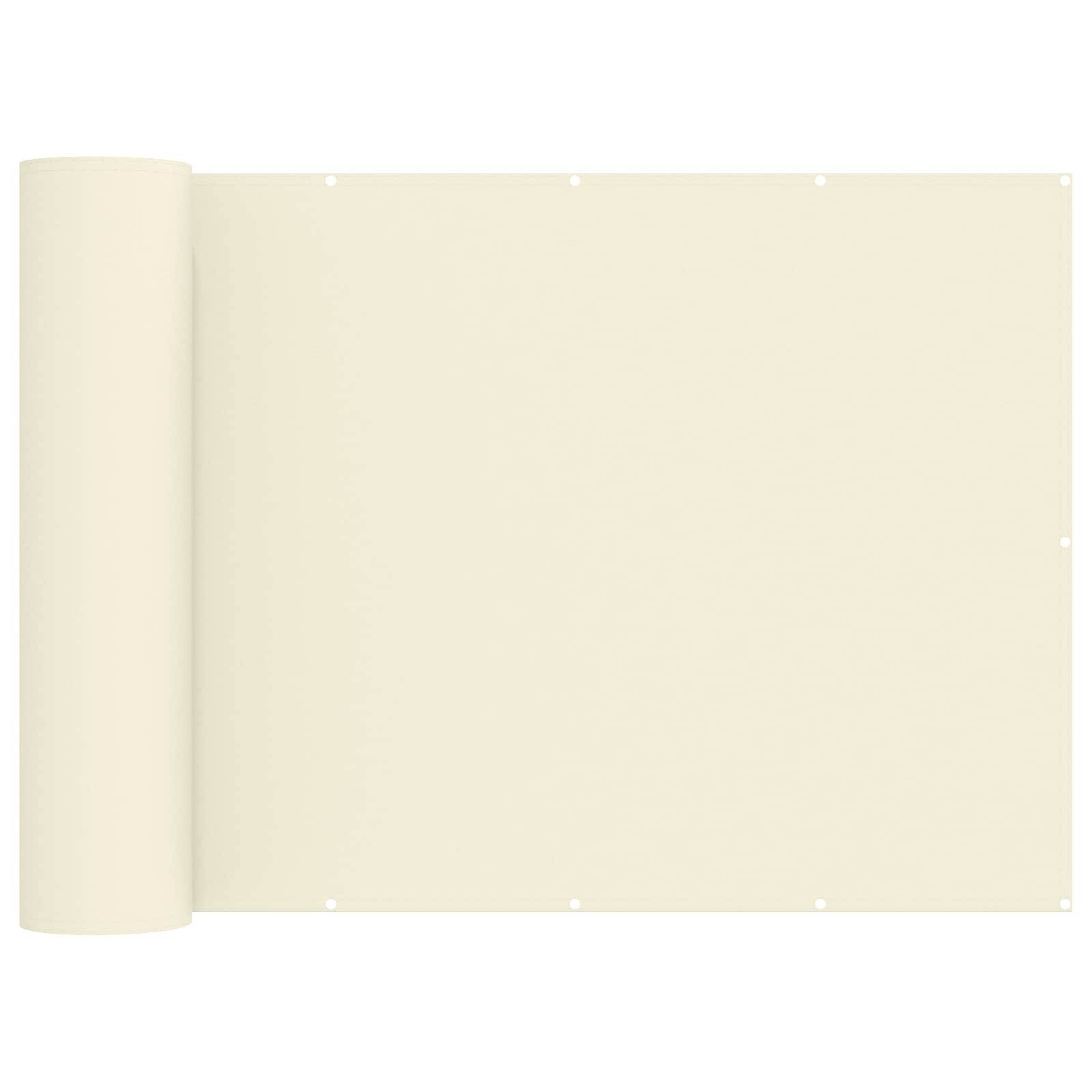 vidaXL Balkon Sichtschutz 150 x 500 cm Stoff mit PU-Beschichtung Creme
