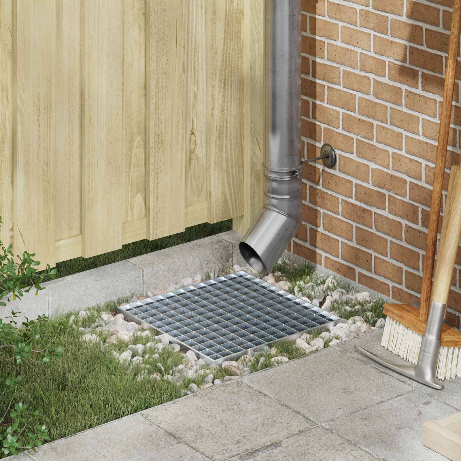 vidaXL Gitter Silber 40 x 40 x 2 cm Feuerverzinkter Stahl