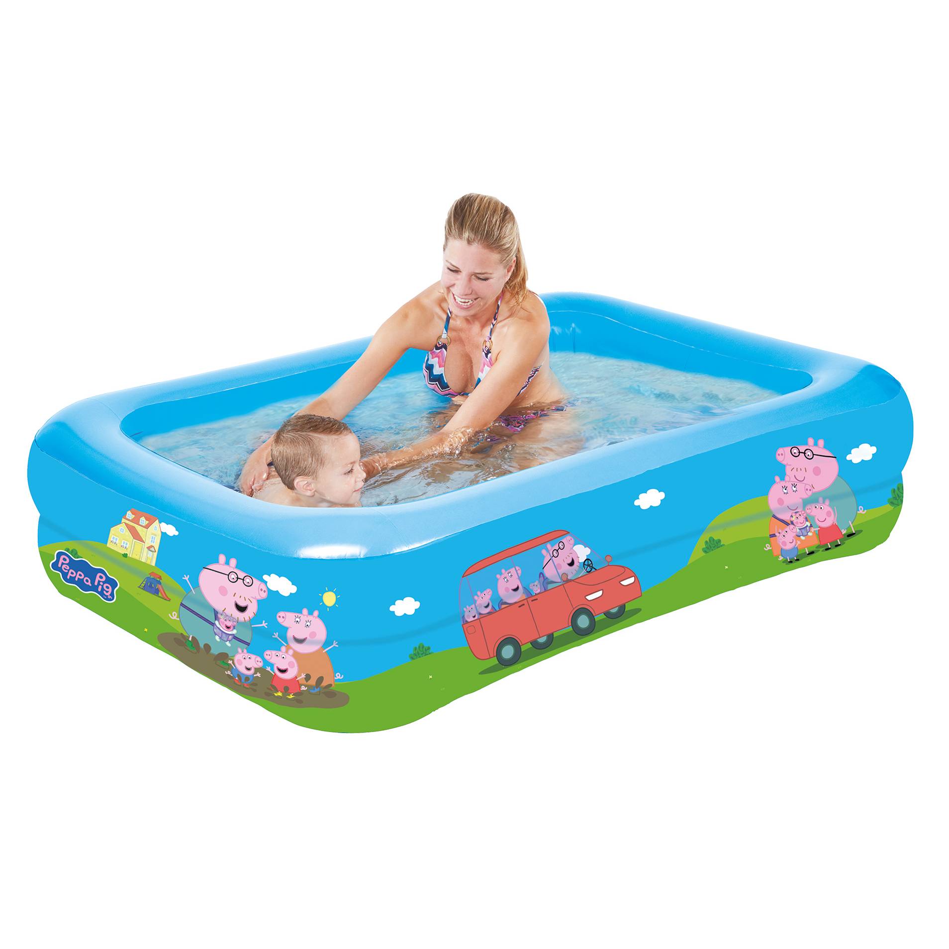 Peppa Pig Planschbecken Family Pool Kinderpool 200x150x50cm Garten Kinder