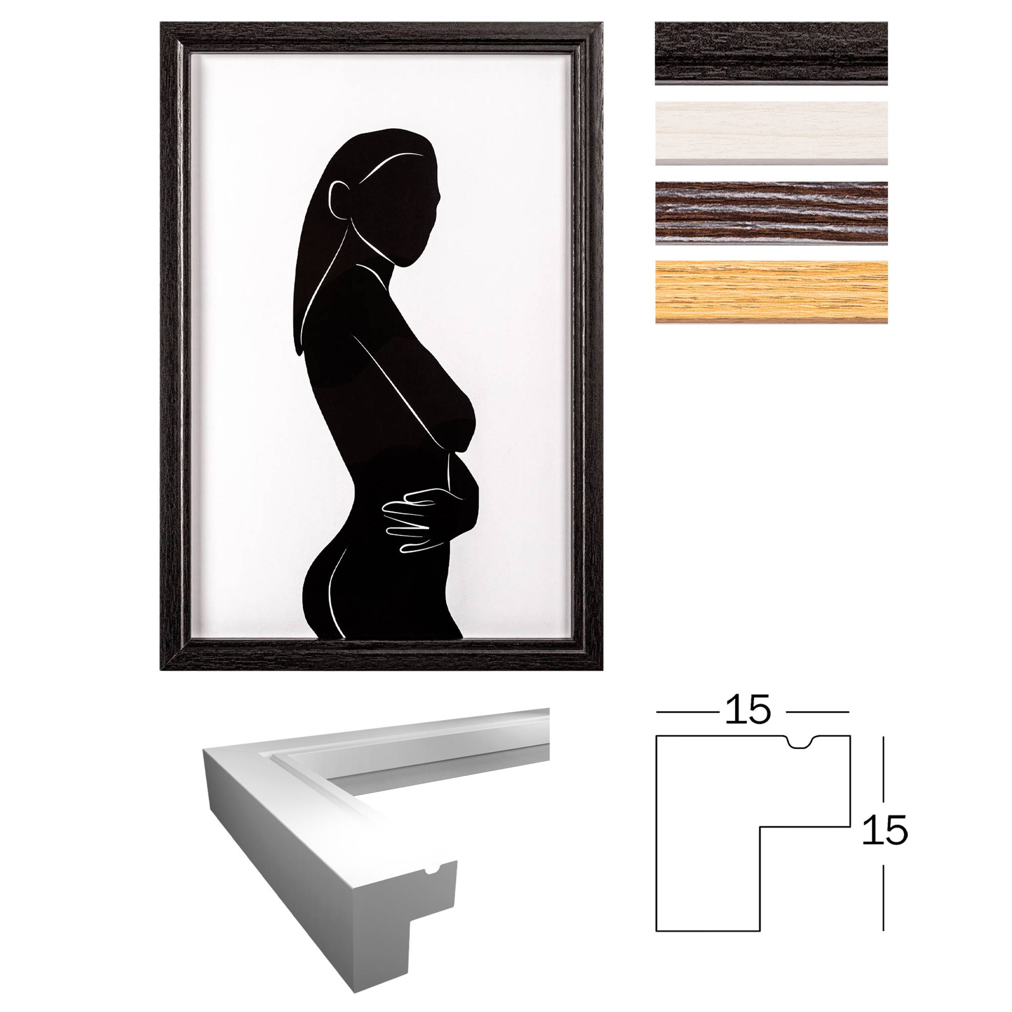 Ilo Holzrahmen 10x15, D'BRAUN, Blatt