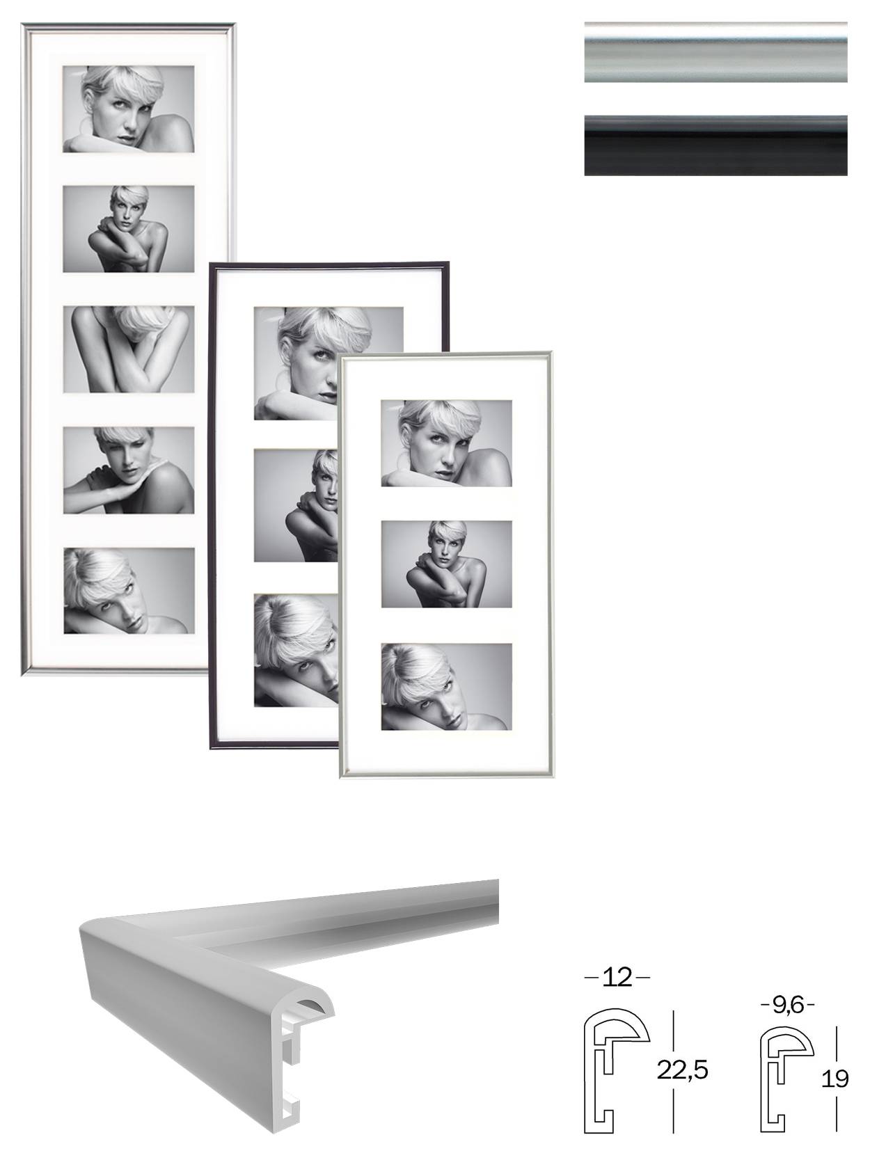Galeria Kunststoff Galerie 5x10x15, SCHWARZ