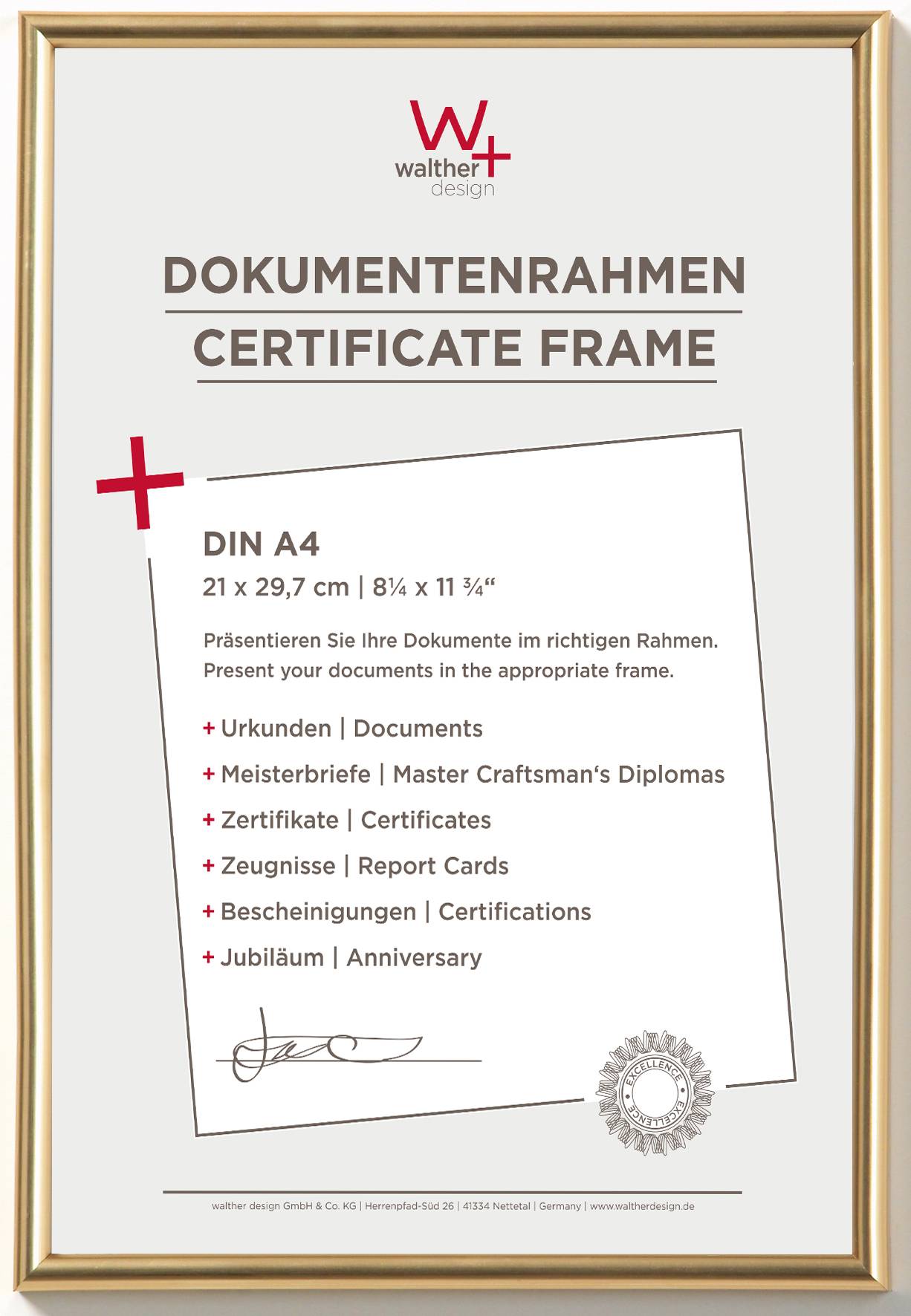 Galeria Kunststoffrahmen 21x29,7 GOLD