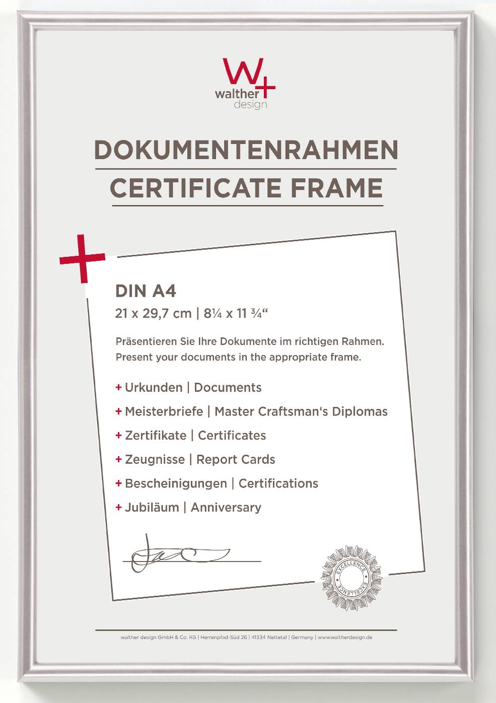 Galeria Kunststoffrahmen 21x29,7 SILBER