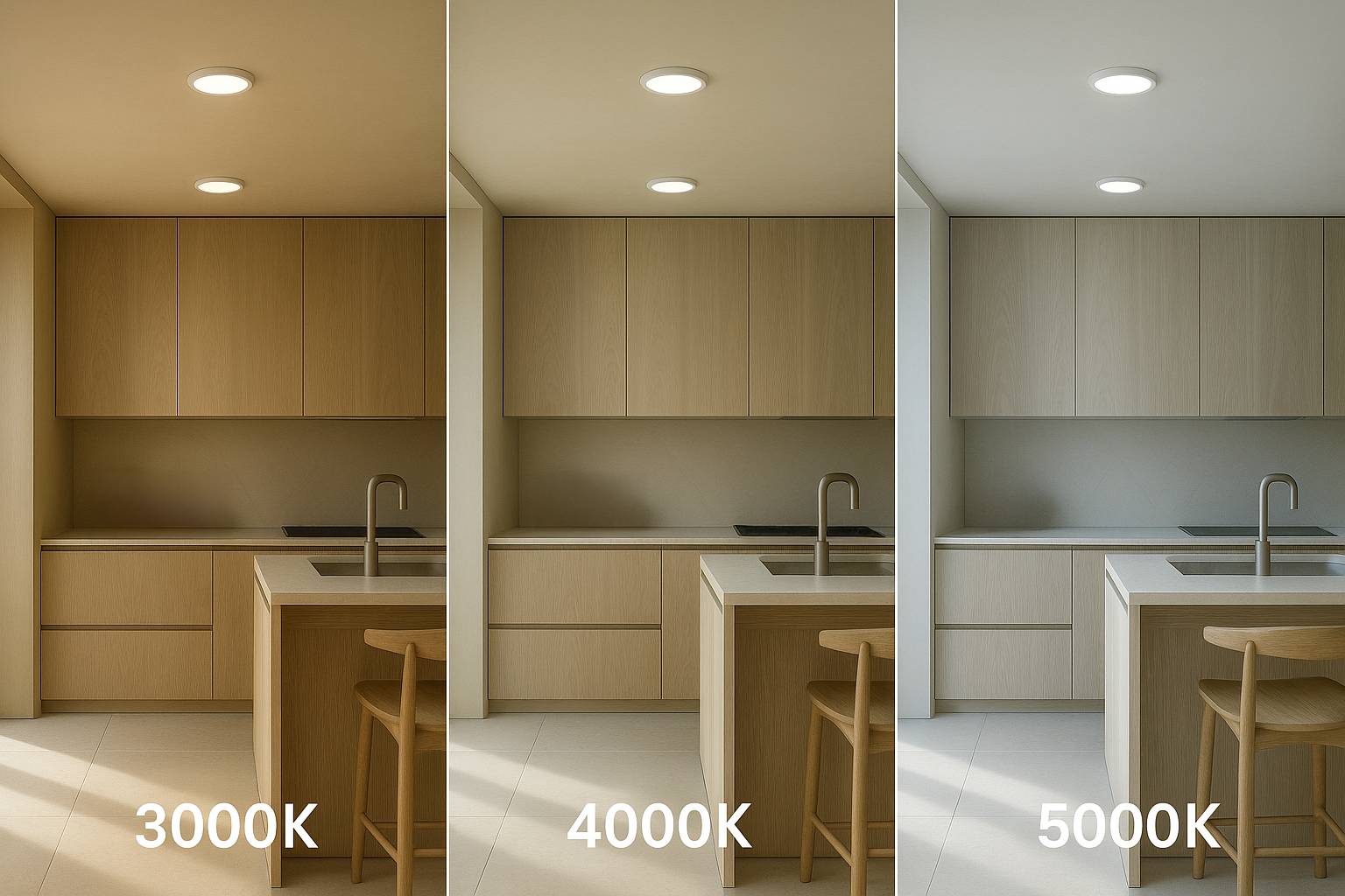 LED Aufbau Panel Deckenleuchte rund Ø50cm weiß 45W 3CCT 3000/4000/5000K 4050lm CRI>80 IP20 Ø500xH25mm