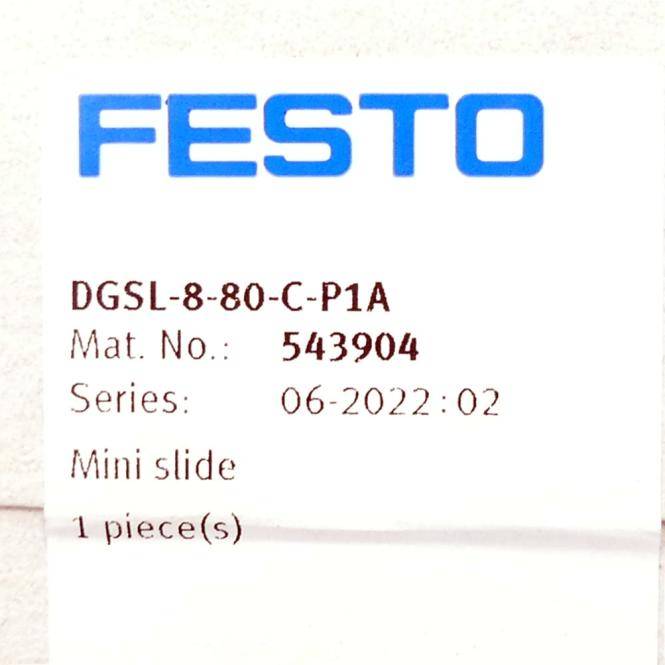 FESTO Mini-Schlitten 543904 (DGSL-8-80-C-P1A)