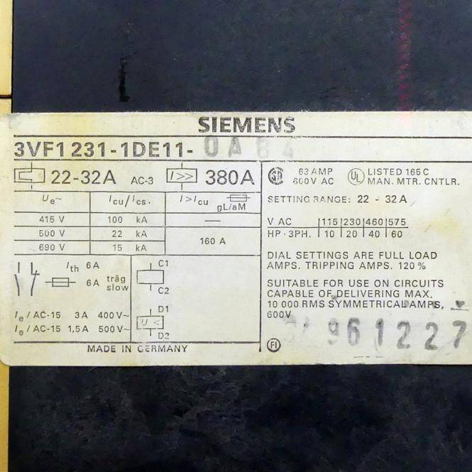 Siemens Leistungsschalter (3VF1 231-1DE11-0AB4)