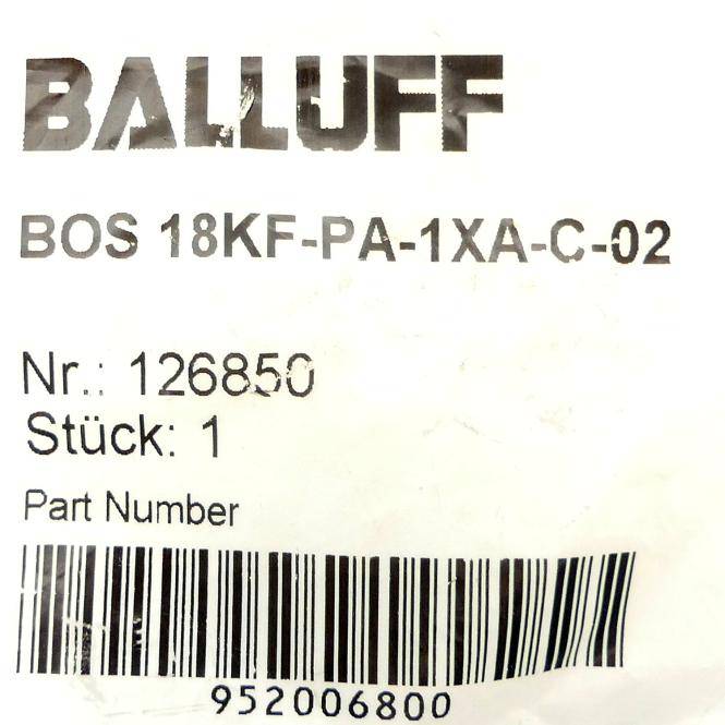 BALLUFF Zylindrischer Lichttaster 126850 (BOS 18KF-PA-1XA-C-02)