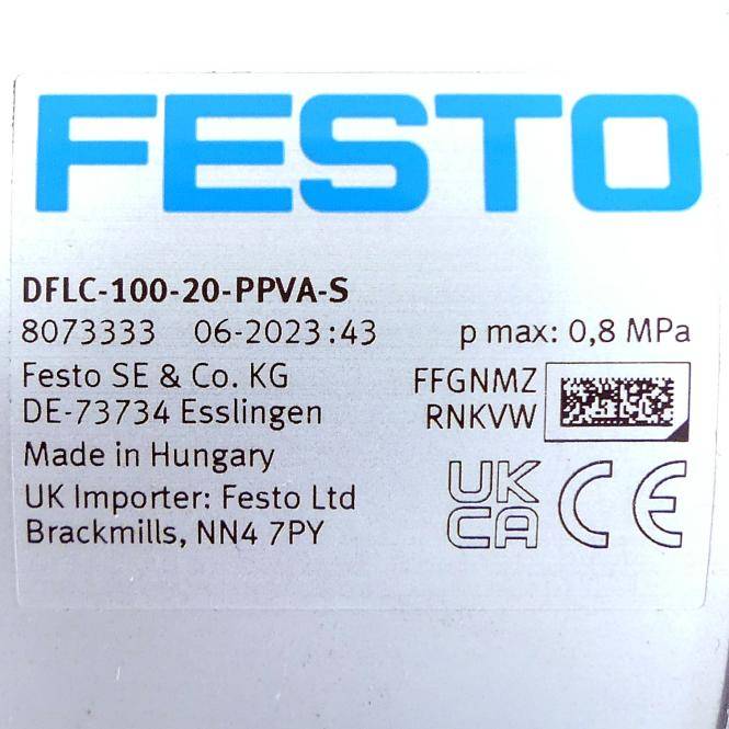FESTO Zylinder mit Haltebremse 8073333 (DFLC-100-20-PPVA-S)