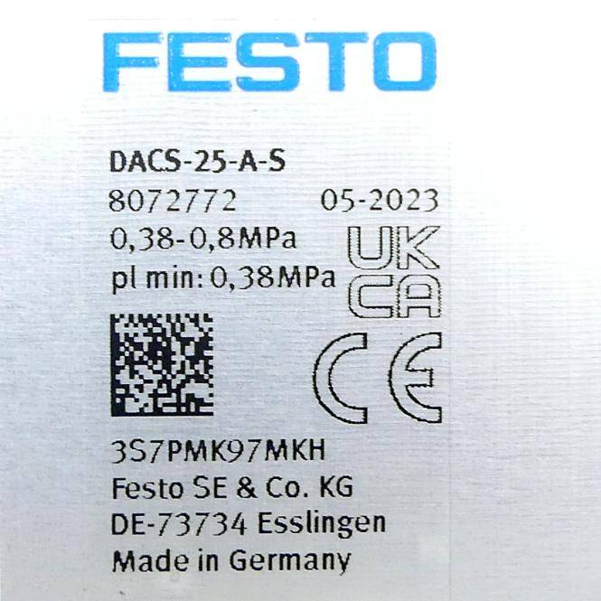 FESTO Zylinder mit Haltebremse 8073333 (DFLC-100-20-PPVA-S)