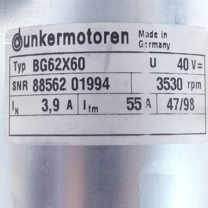 Dunkermotoren BG-Bürstenloser Gleichstrommotor (BG62x60 40V)