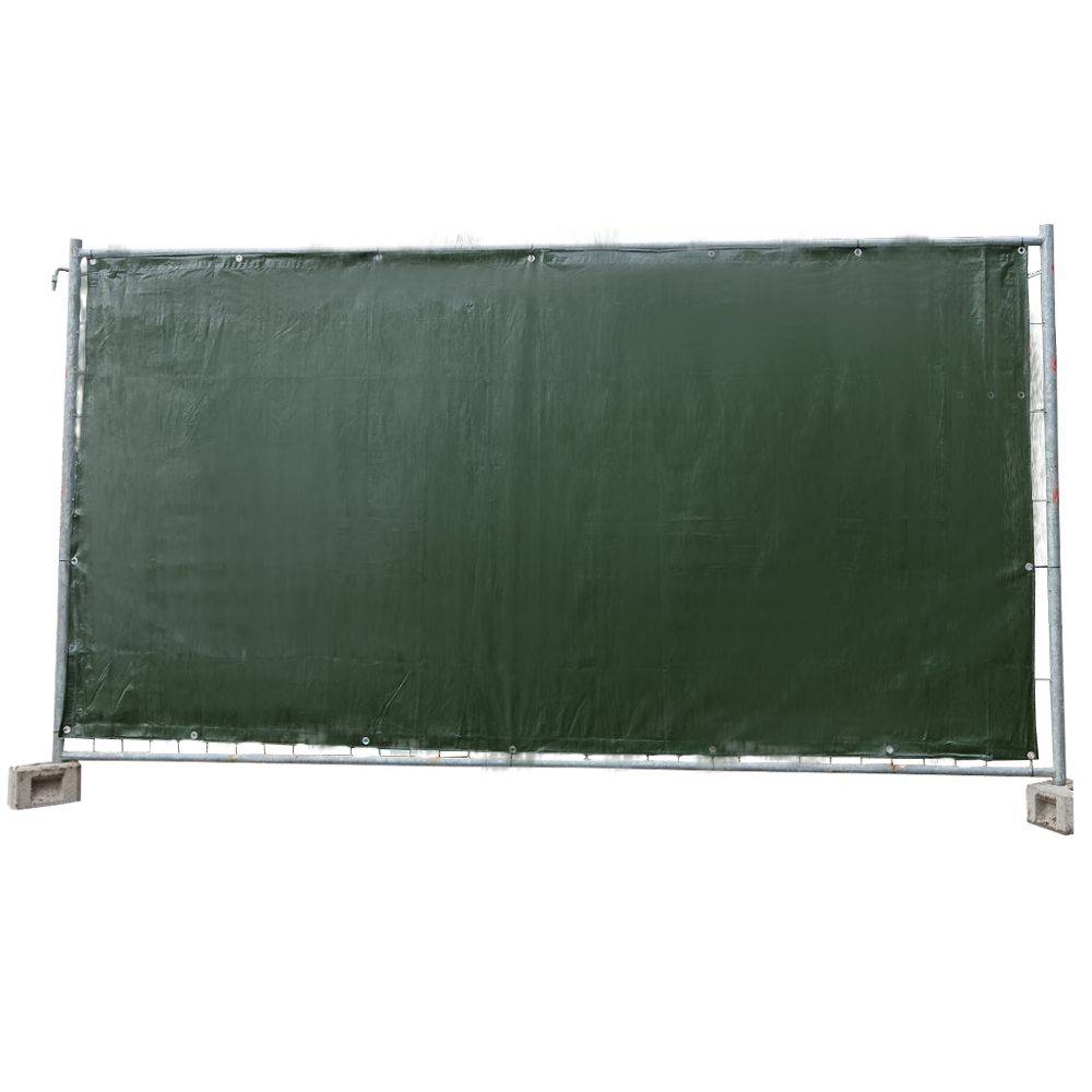 10 Stück Bauzaunplane 160g/m² grün PE 1 76m x 3 41m