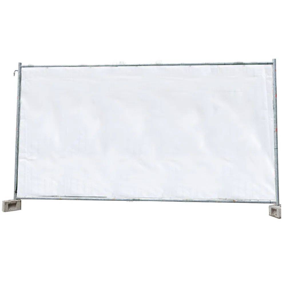 10 Stück Bauzaunplane 160g/m² weiss PE 1 76m x 3 41m