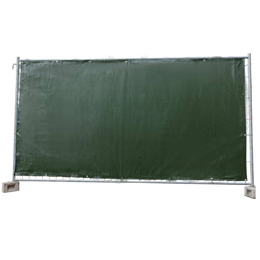 20 Stück Bauzaunplane 160g/m² grün PE 1 76m x 3 41m