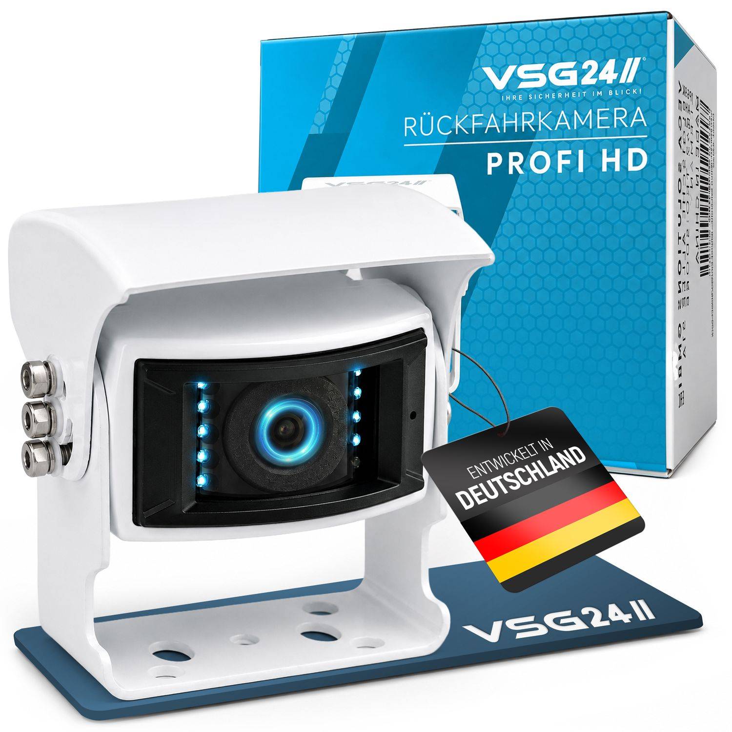 VSG24 Rückfahrkamera PROFI HD | Stoßfest & Erschütterungsresistent HD-1080P Auflösung IP69K