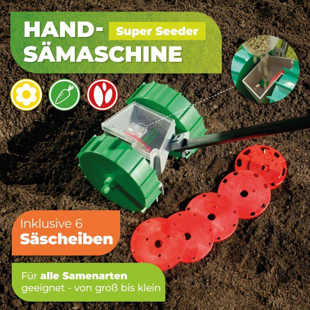 Handsämaschine Super Seeder inklusive 6 Saatgutscheiben