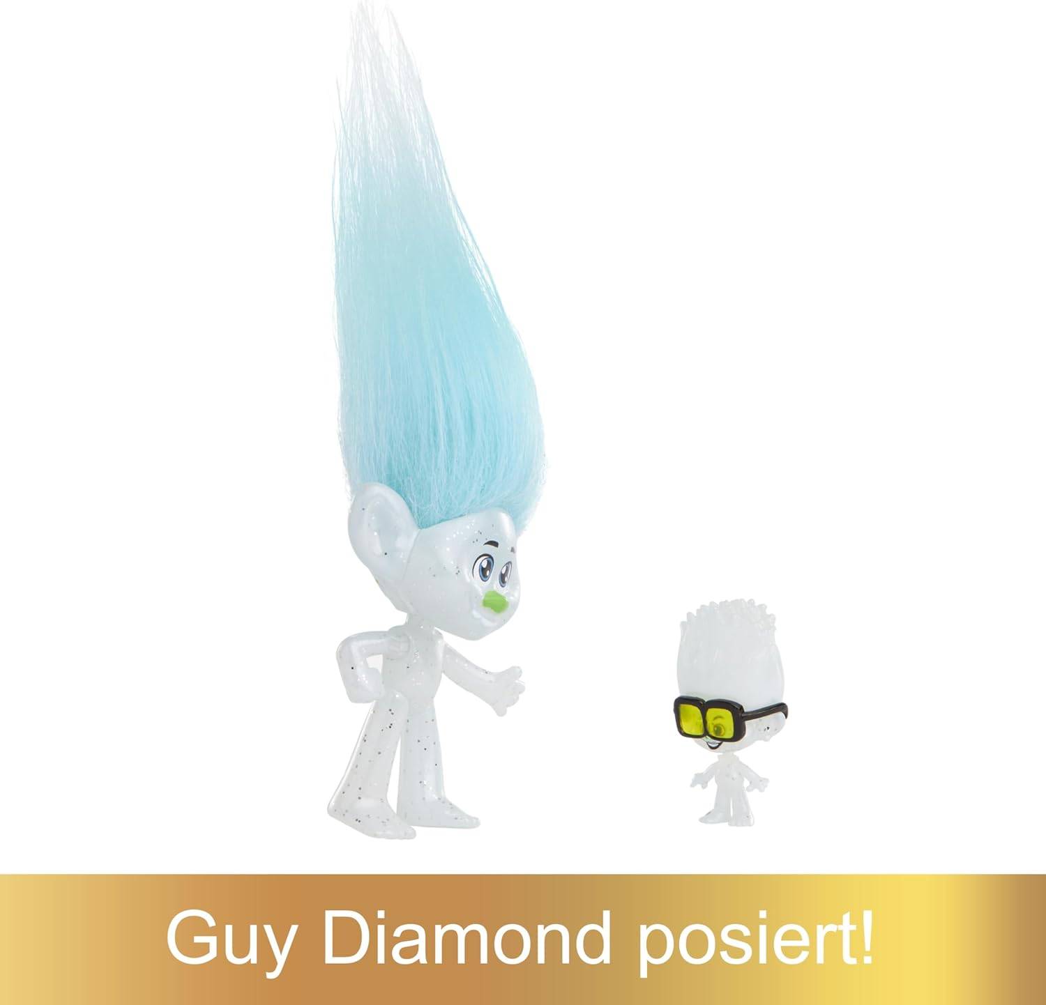 Mattel DREAMWORKS TROLLS Gemeinsam Stark Guy Diamond Puppe Plüschhaar 3+ HNF09