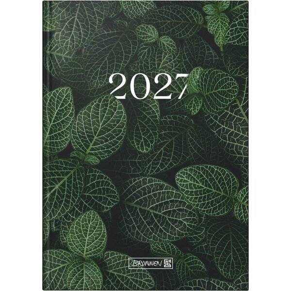 Buchkalender 795 A5 1 Tag/Seite Grafik-Einband Leaves 2027