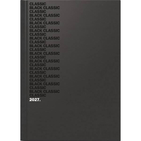Buchkalender 795 Black Classic A5 1 Tag/Seite Balacron schwarz 2027