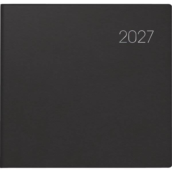 Quadratkalender 766 21x20,5cm 1 Woche/2 Seiten Balacron-Einband schwarz 2027