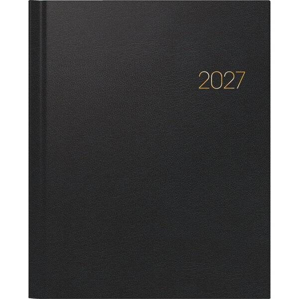 Buchkalender Manager Wt7 weektimer 21x26cm 1 Woche/2 Seiten Balacron schwarz 2027