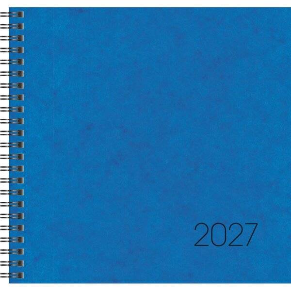 Quadratkalender 766 21x20,5cm 1 Woche/2 Seiten Karton-Einband blau 2027