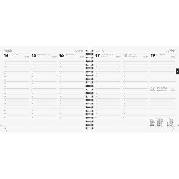 Quadratkalender 766 21x20,5cm 1 Woche/2 Seiten Karton-Einband blau 2027