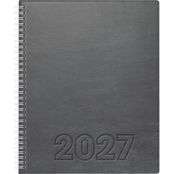 Buchkalender Manager Wt7 weektimer 21x26cm 1 Woche/2 Seiten Lino Soft-Einband grau 2027