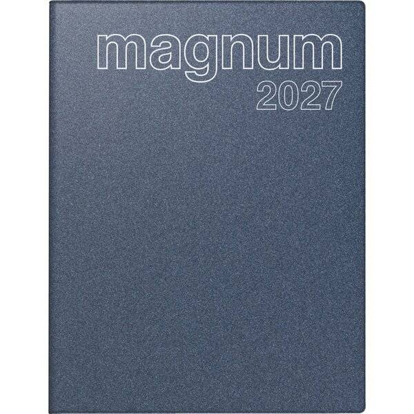 Buchkalender magnum 18,3x24cm 1 Woche/2 Seiten Kunststoff blau 2027