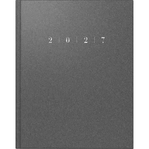 Buchkalender Managerkalender TM 20,5x26cm 1 Woche/2 Seiten Kunststoff Reflection grau 2027