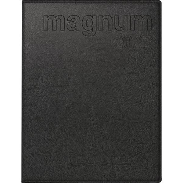 Buchkalender magnum 18,3x24cm 1 Woche/2 Seiten Kunstleder schwarz 2027