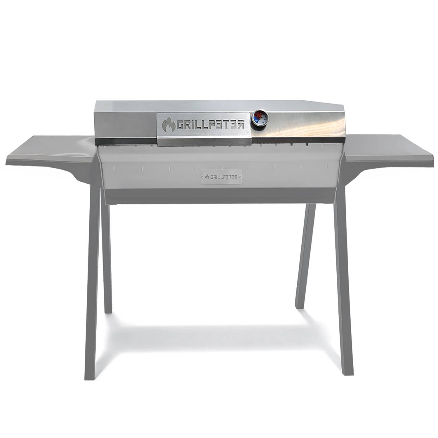 Edelstahl Deckel für Mangal 90cm mit Thermometer Grilldeckel