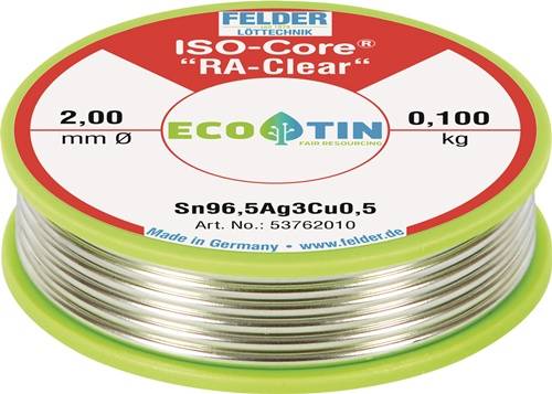 Lötdraht ISO-Core® RA-Clear 2mm 100g Sn99,3CuNiGe FELDER