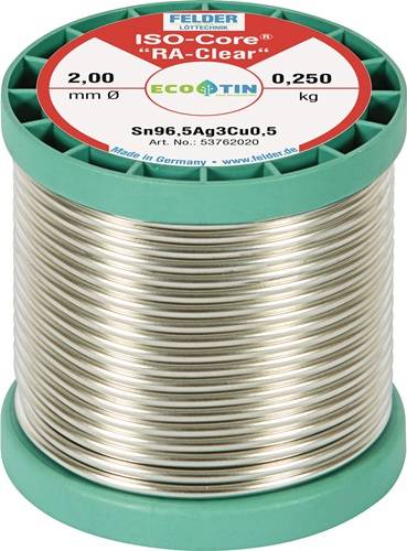Lötdraht ISO-Core® RA-Clear 2mm 250g Sn99,3CuNiGe FELDER