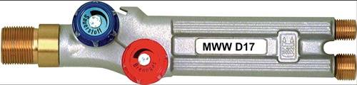 Griffstück Druckguss-Messing W 21,4x20 Gg 17mm MWW