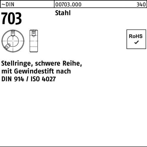 Stellring DIN 703 m.Gewindestift 25 x 56 x 22 Stahl schwere Reihe 10 Stück
