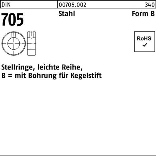 Stellring DIN 705 m.Bohrung f.Kegelstift B 50 x 80 x18 Stahl leichte Reihe 5St.
